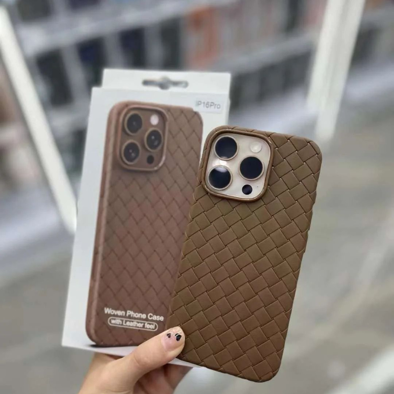 Premium Woven Leather-Feel iPhone Case