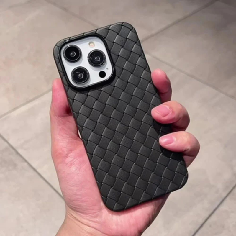 Premium Woven Leather-Feel iPhone Case