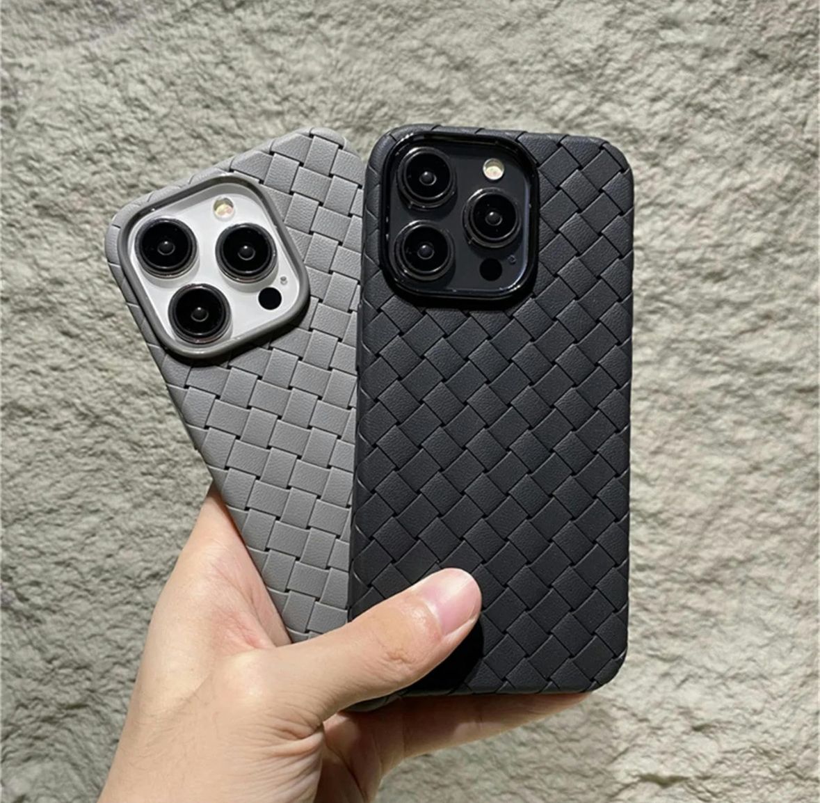 Premium Woven Leather-Feel iPhone Case